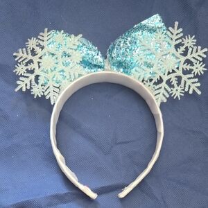 HOMEMADE‎ "Frozen" Elsa Sparkly Blue Snowflake Mickey Ears Headband